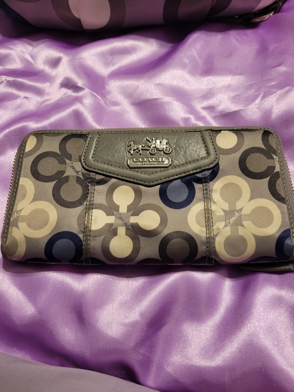COACH EUC! Signature Madison Sophia Clover Satchel and matching Ziparound Wallet - Picture 12 of 16